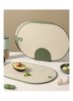 اشتري 3-Piece Plastic Cutting Board with Stand,BPA-Free, Green في الامارات