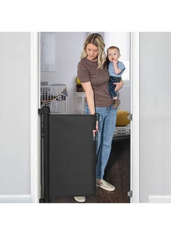 Buy Beauenty Retractable Baby Gate, Beauenty Mesh Safety Gate for Babies and Pets, Extra Wide Safety Baby Gate 34" Tall & 59" Wide, Pet Dog Gate for doorways, Stairs, Indoor/Outdoor (1.8M black) in Saudi Arabia