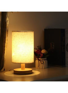 Buy Modern Style LED Table Lamp Night Light with Round Fabric for Bedroom in Saudi Arabia