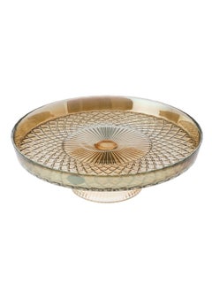 Buy Glass cake stand, base size 30 cm height 10 cm in Saudi Arabia