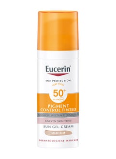 Buy Eucerin Sun Pigment Control Gel-Cream Tinted CC Medium SPF50+ 50ml in UAE