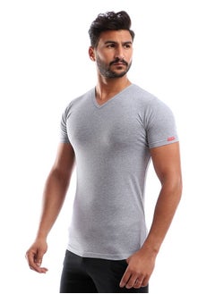 Buy V-Neck Cotton Stertch -GREY in Egypt