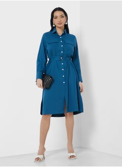 Buy Belted Shirt Dress in UAE