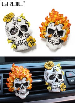 Buy 2 Packs Car Air Freshener Clips, Car aromatherapy, Skull Car Accessories, Car Vent Decoration, Skull Car Interior Accessories, Creative Vehicle Supplies in UAE