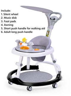 Buy Baby Stroller Silent Wheel Anti o-shaped Leg Anti Fall Anti Rollover  Walker Assistance Can Sit On A Handcart U-shaped With Music Disc And Foot Pad, Walking Short Push Handle And Adult Long Push Hand in Saudi Arabia