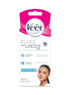 اشتري Pure Face Hair Removal Wax For Sensitive Skin 20 Strips في السعودية