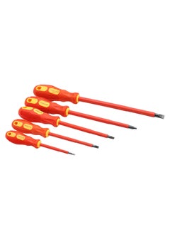 Buy Max Germany 421K-F5 5 Pieces Flat Insulated Screw Driver Set - Orange in UAE