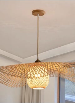 Buy Rustic Bamboo Wicker Chandeliers for Kitchen and Living Room, Simple and Light Lighting Chandeliers for Home Decorations in Saudi Arabia