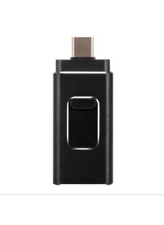 اشتري 16GB USB Flash Drive, Shock Proof 3-in-1 External USB Flash Drive, Safe And Stable USB Memory Stick, Convenient And Fast Metal Body Flash Drive, Black Color (Type-C Interface + apple Head + USB) في السعودية