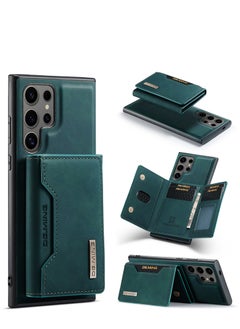 Buy Protector for Samsung Galaxy S24 Ultra Wallet Case 2 in 1 Detachable Leather Wallet Back Cover Magnetic Wallet Protective Guard Shell with Stand Card Holder Green in Saudi Arabia