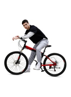 Buy Mountain Bike 26 Inch Folding Bikes with Iron Mountain Frame, Featuring Ordinary Double Cutter Ring and 21 Speed Shifter in UAE