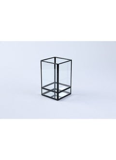 اشتري Beacon Square Lantern 10x10x16Cm Black/Clear في الامارات