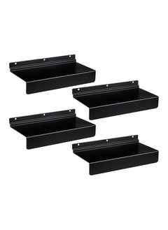 اشتري Metal Slatwall Shelves, Slatwall Accessories and Fixtures, Floating Slat Wall Shelf Shelves for Shoes, Flat Display Shelves for Wall, Shoe Stores, Boutiques Supplies, 4Pcs (Black) في الامارات