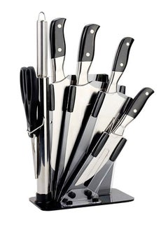 Buy 6-Piece Kitchen Knife Set With Stand  YG-765 Silver/Black in Saudi Arabia