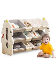 Buy Toy Storage Organizer With 10pcs Storage Box, Kids Toy Organizer Rack Chest For Home, Nursery, Playroom, Kindergarten in Saudi Arabia