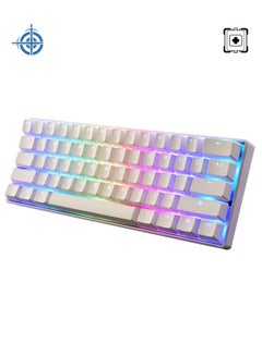 اشتري 62 Keys Mechanical Gaming Keyboard Anti-Ghosting 60% Mech Keeb with RGB Backlight - White Black Switch في الامارات