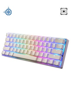 اشتري 62 Keys Mechanical Gaming Keyboard Anti-Ghosting 60% Mech Keeb with RGB Backlight - White Black Switch في الامارات