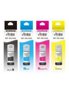 Buy Ink 103  Black , Yellow , Cyan , Magenta (100ml) for Epson Eco Tank in Saudi Arabia