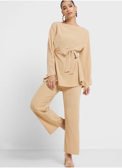 Buy Belted Tunic And Pant Set in Saudi Arabia