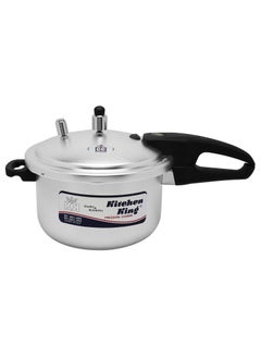 Buy Explosion Proof Aluminum Pressure Cooker with Long Handle Steaming Plate Black/Silver in Saudi Arabia