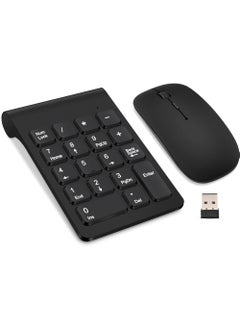 Buy Wireless Numeric Keypad, Mini 2.4G 18 Keys Number Pad, Portable Silent Financial Accounting Numeric Keypad Keyboard Extensions with Wireless Mouse for Laptop, PC, Desktop, Notebook in UAE