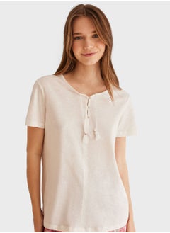 Buy Button Detail T-Shirt in UAE