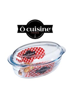 اشتري Ocuisine® 3L Oval Casserole with Glass Lid - Borosilicate Glass, Oven Safe, Scratch & Stain Resistant في الامارات