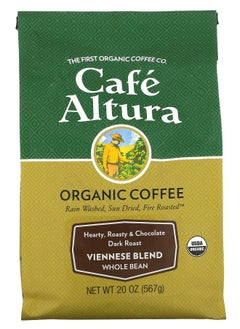 اشتري Organic Coffee Viennese Blend Whole Bean Dark Roast 20 oz (567 g) في الامارات