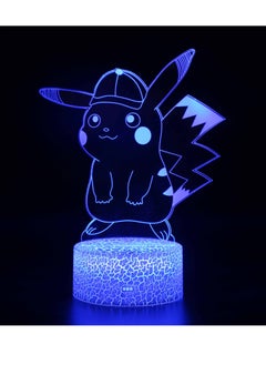 اشتري 3D Illusion Go Pokemon Night Light 16 Color Change Decor Lamp Desk Table Night Light Lamp for Kids Children 16 Color Changing with Remote Pikachu في الامارات