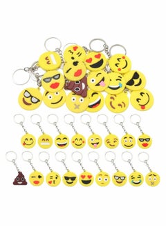 Buy Emoji Keychains Mini PVC Party Favors for Kids Birthday Supplies Emoticon Gifts Toys Prizes 3.74" Set of 34 in UAE