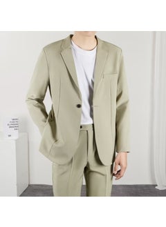 Buy Korean Style Casual Suit Set for Men Light green in UAE