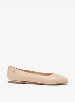 Buy Women's Solid Slip-On Square Toe Ballerina Shoes in Saudi Arabia