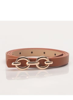 اشتري Women's Belt Alloy Buckle Versatile Dress West Decorative Niche Jeans Pu Leather 105cm Brown في الامارات