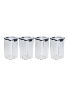 Buy Set of 4 pieces 1300ML Airtight Food Storage with Lid, Double Sealed Thick storage Jar, Leak Proof, Easy to Clean, BPA Free, Kitchen and Other Storage in UAE