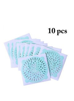 اشتري 10 pcs Disposable Shower Drain Strainer Bathtub Sink Stopper Hair Trap Catcher Sticker Strainers Protectors Cover for Floor Laundry Kitchen Bathroom في السعودية