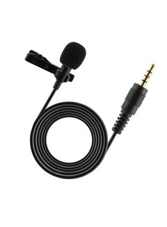 اشتري Portable Professional Grade Lavalier Microphone 3.5mm Jack Hands-free Omnidirectional Mic Easy Clip-on Perfect for Recording Live في الامارات