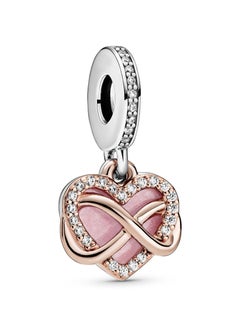 Buy PANDORA Jewelry Infinity Heart Pendant in Sterling Silver and 14k Rose Gold Plated Cubic Zirconia in UAE