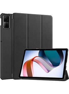 Buy Protective Flip Case For Xiaomi Redmi Pad SE With Trifold Stand Auto Wake Sleep Shockproof Cover Black in UAE