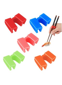 Buy 5 Pieces Reusable Chopsticks Helpers Training Chopsticks Hinges Connector for Adults, Beginner, Trainers or Learner (Multicolor) in Saudi Arabia