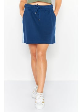 Buy Women Solid Mini Skirt, Blue in UAE