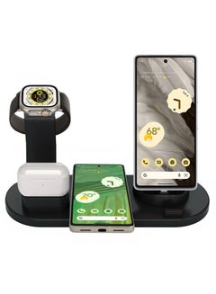 اشتري Wireless Charger for Google Pixel 7 Series Multiport Charging Station for Android iPhone Apple Watch with Type-C Micro USB Lightning Dock في الامارات