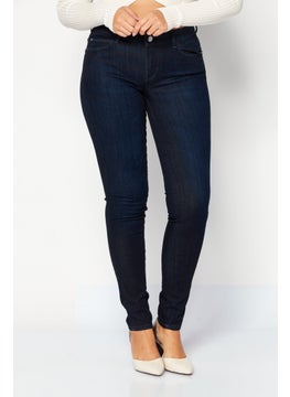 اشتري Women Skinny Fit Plain Denim Jeans, Blue في الامارات