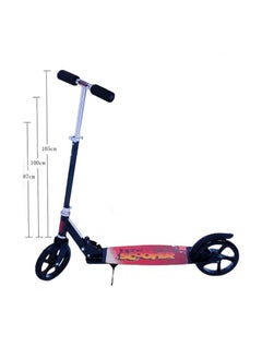 Buy 2 Wheel Folding Hand Scooter Made of Aluminum Frame, Adjustable to 3 Heights with Rear Foot Brake (Black) in Saudi Arabia