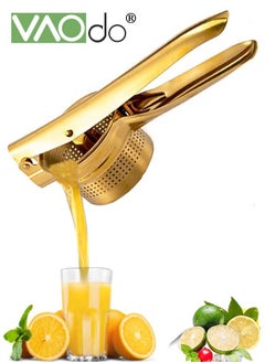 Buy Lemon Squeezer Large Citrus Juicer and Lemon Juicer Hand Press Heavy Duty Lime Squeezer Easy Squeeze Manual Juicer Metal Hand Juicer Kitchen Tools and Gadgets For Making Fresh Juice Gold in UAE