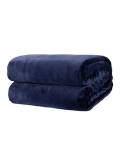 اشتري Solid Colour Blanket Flannel Blue 150x200cm في السعودية