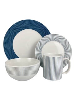 Buy Keyne 16-Piece Porcelain Dinner Set - Blue in UAE
