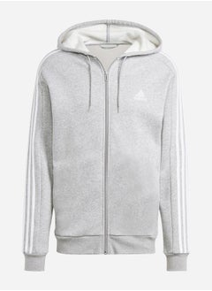 Buy Essentials Fleece 3-Stripes Full-Zip Hoodie in Saudi Arabia