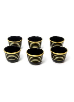 Buy Cawa Cups, Traditional Arabian design Cups for Tea, Coffee Perfect for Home, Office, Coffee Shops, Set of 6 pcs, Made in Turkey - ECC8801 in UAE