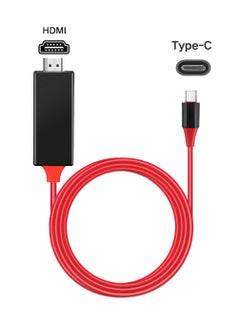 Buy 4K 1080P USB 3.1 Type C to HDMI Cable Red/Black in UAE