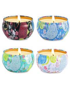 Buy Scented Candles Gift Set Of 4 With Jasmine, Lotus, Lilac Blossoms And White Gardenia, Portable Natural Soy Wax For Travel. in Egypt